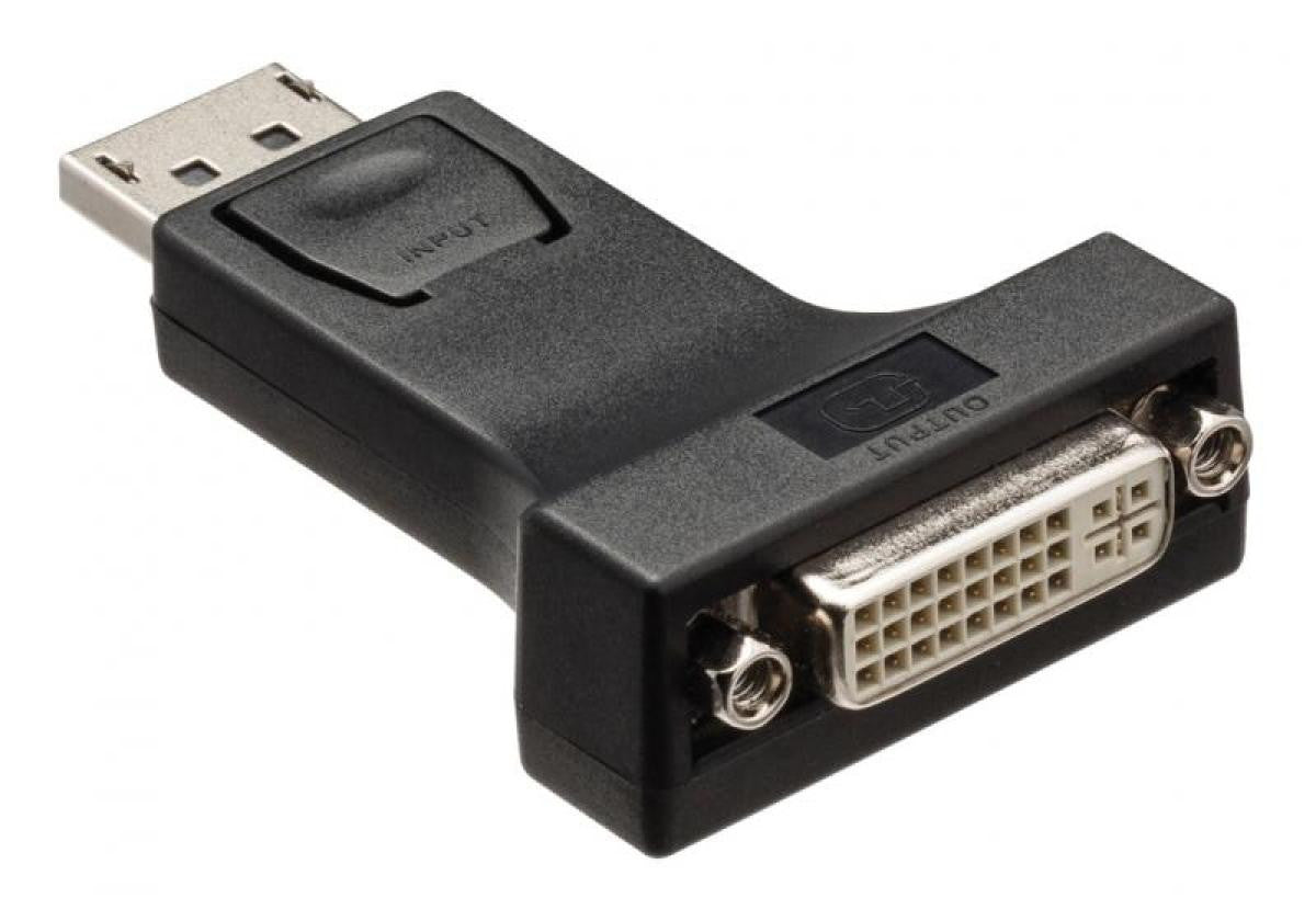 DisplayPort Adapter, DisplayPort Male – DVI Female, Black