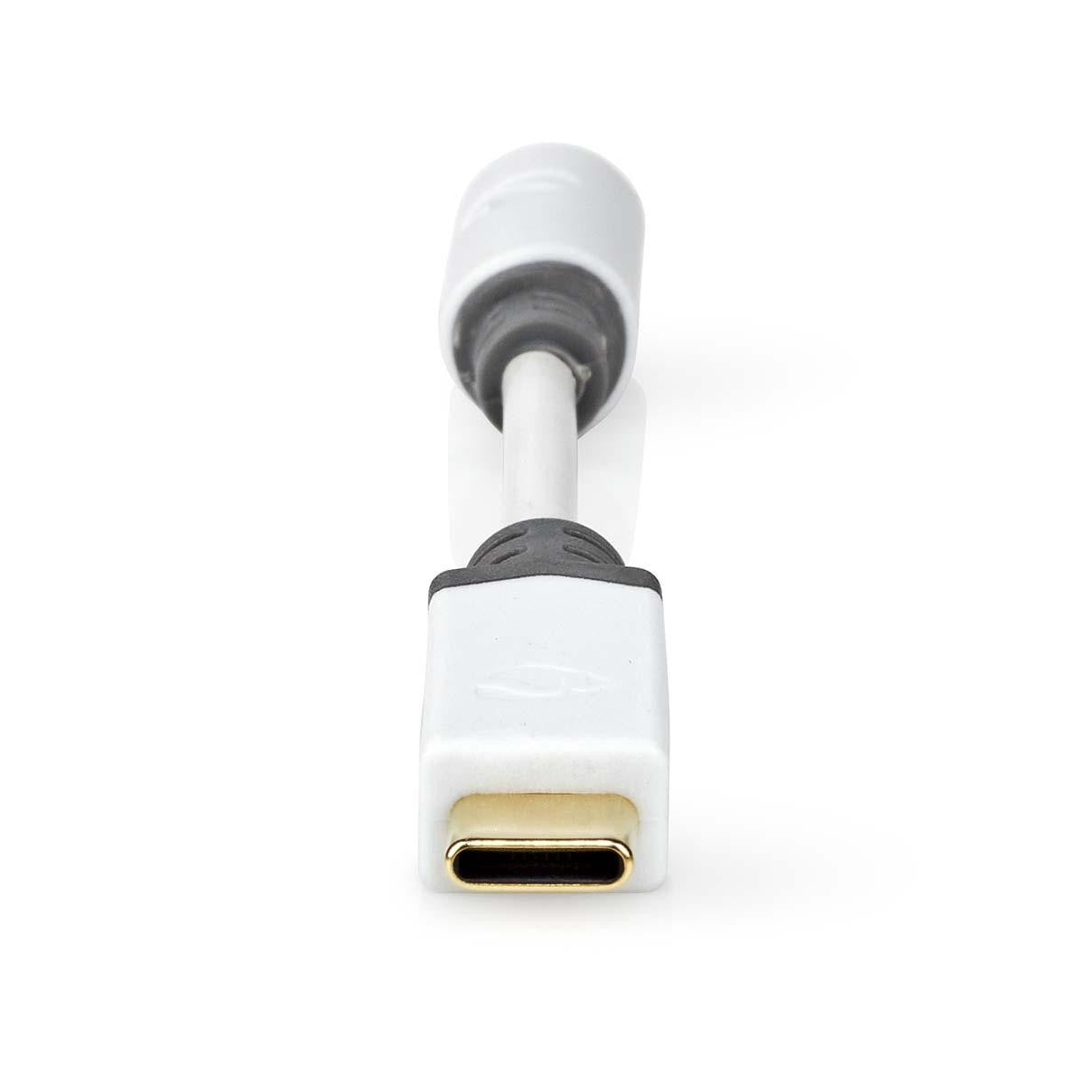 USB C male to Mini Jack 3.5mm female adapter cable white 0.1m