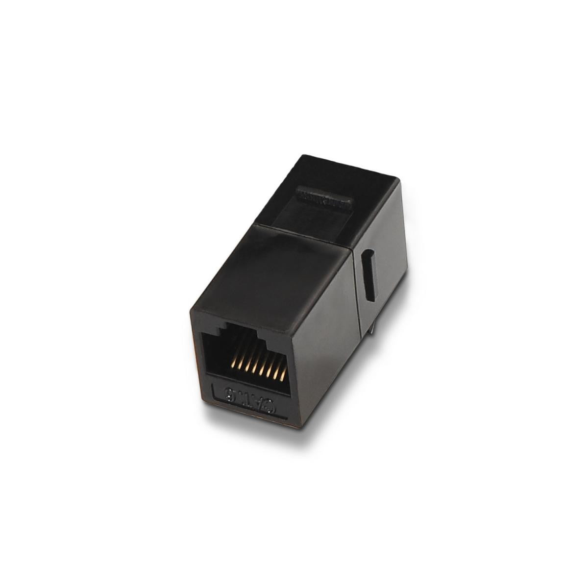 Conector de emenda RJ45 fêmea/fêmea, preto