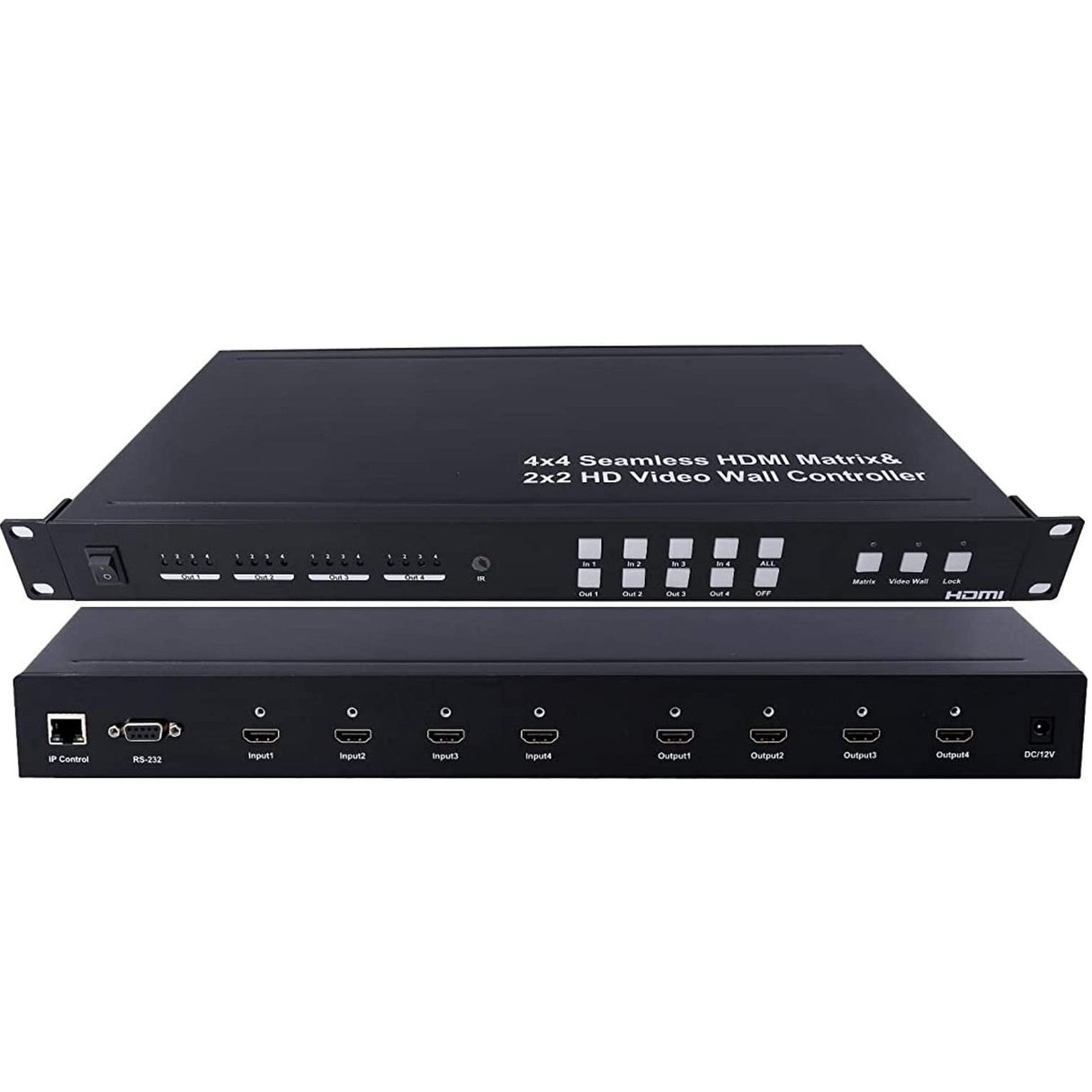 Matriz HDMI 4x4 com suporte para videowall 2x2 em matrizes 1080p