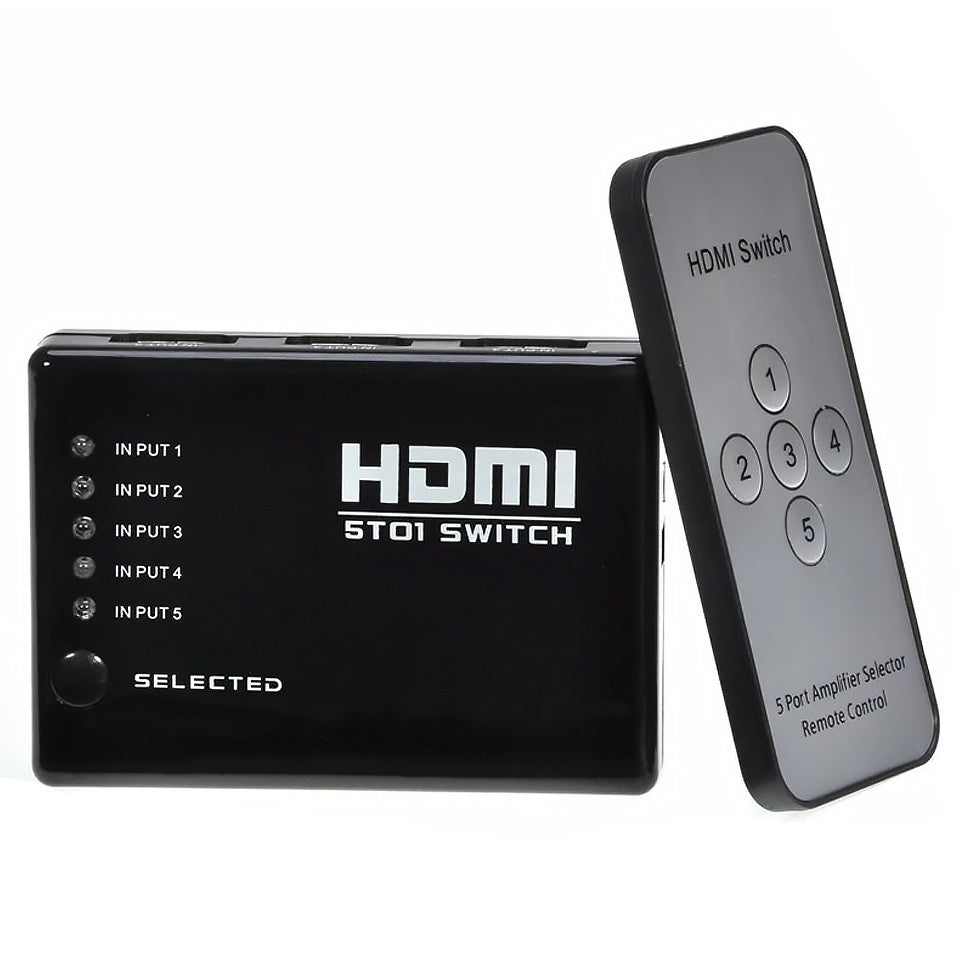 Comutador HDMI 5x1. Full HD 1080p. Comuta sinais 3D.