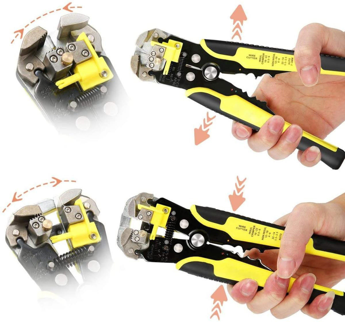 Alicate decapador de fios automático multifunções, ferramenta para decapagem de fios elétricos, alicate combinado, 24-10 AWG