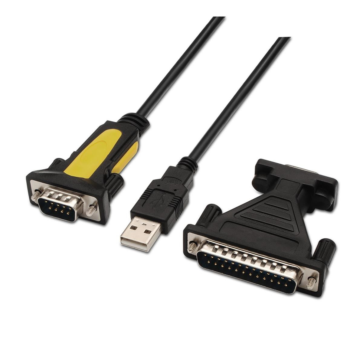 Cabo conversor série USB macho para RS232 preto de 1,8 m