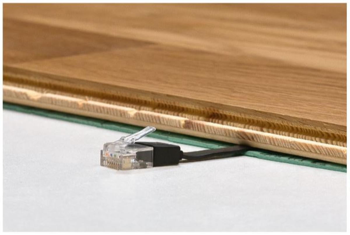 2m flat Cat 6 UTP cable, black