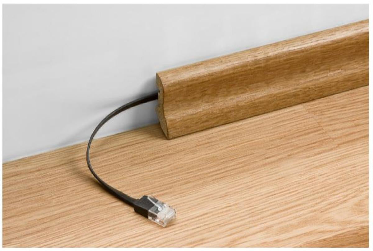 2m flat Cat 6 UTP cable, black