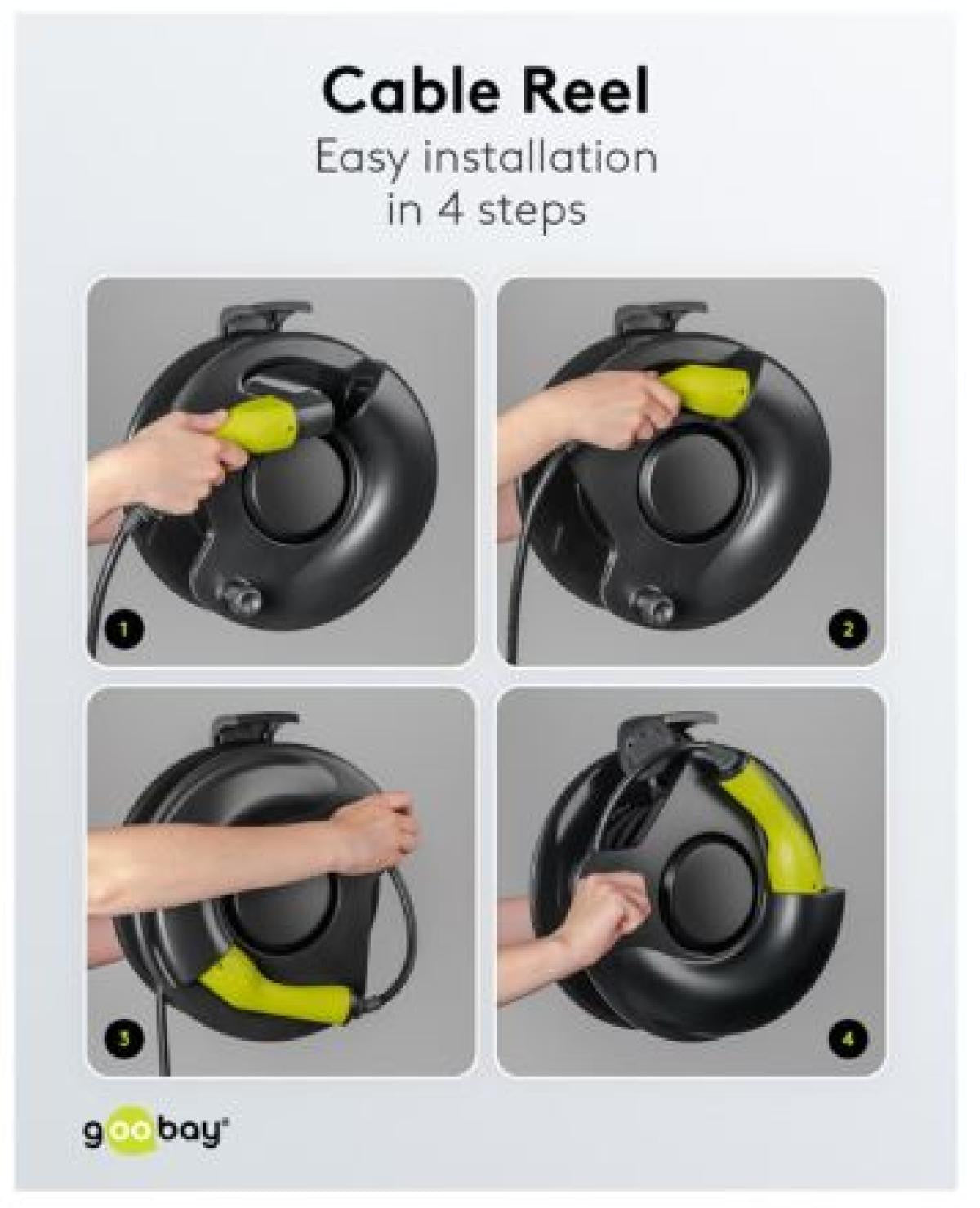 Type 2 electric car charging cable winder