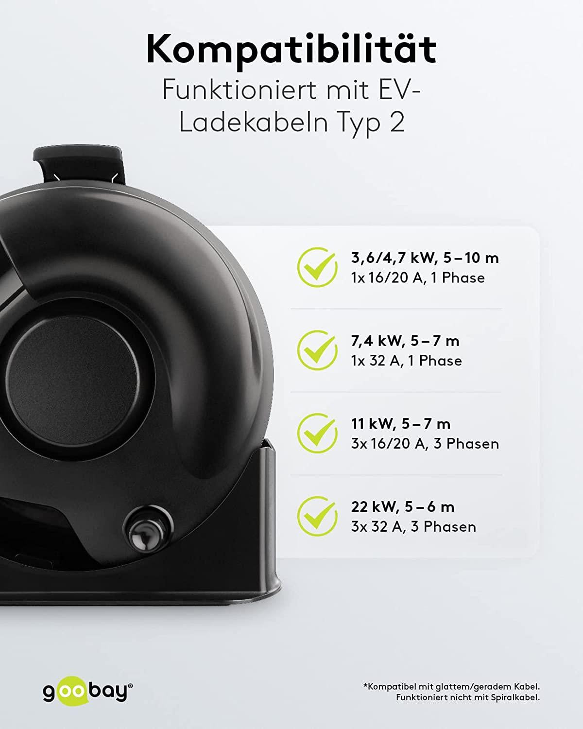 Type 2 electric car charging cable winder