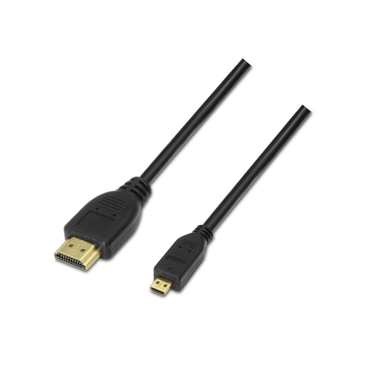 Micro HDMI to HDMI cable, 0.8m, black.