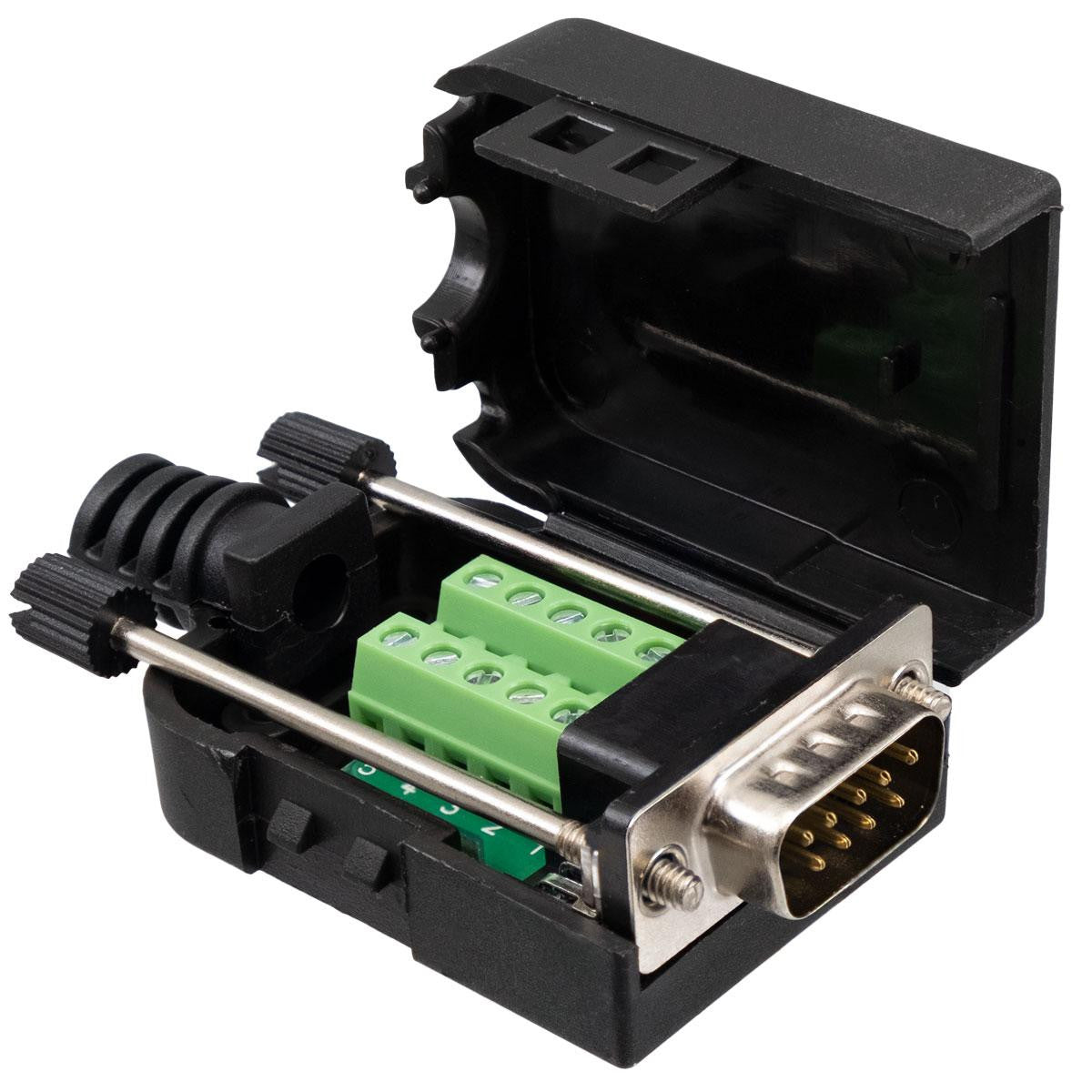 Conector macho DB9 para montagem com parafuso