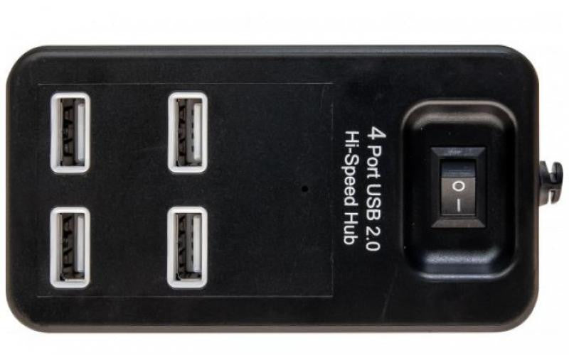 Hub USB 2.0 de 4 portas com interruptor