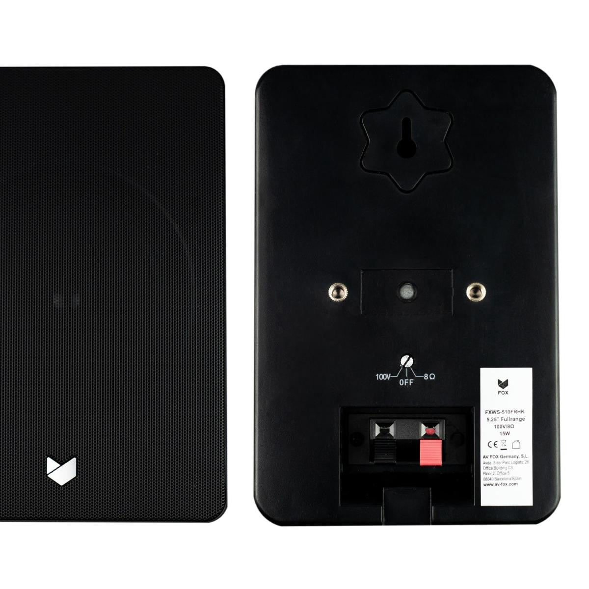 Fox Wall Speaker Low Impedance 8 Ohms and 5.25” Black