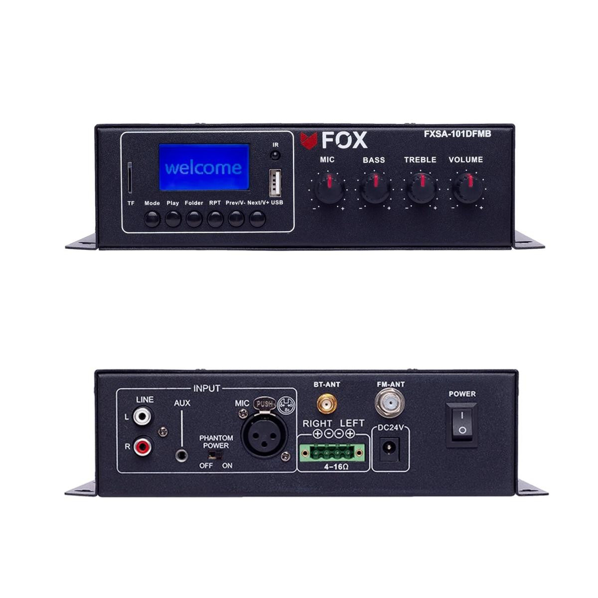 FOX Mini Stereo Amplifier with RADIO, MP3, Bluetooth
