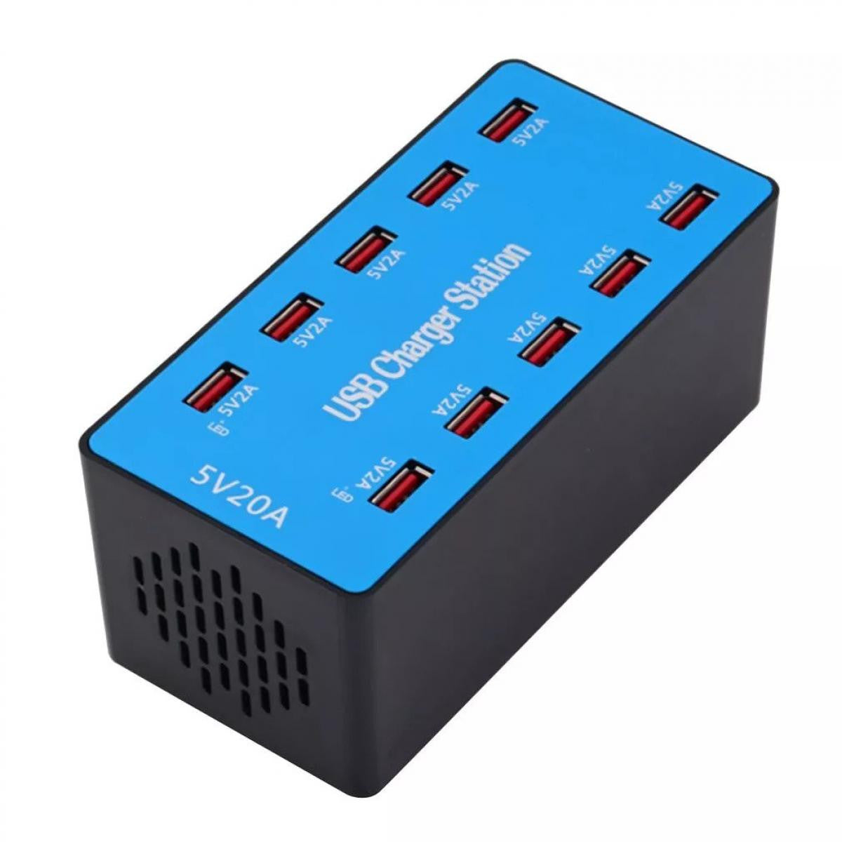 Carregador de mesa inteligente USB de 10 portas e 20 A