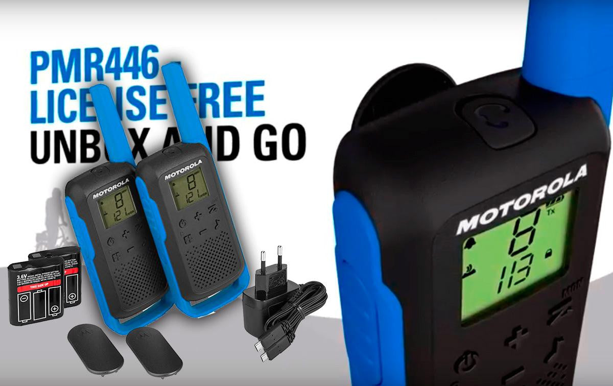 TLKRT62BLUE MOTOROLA par de walkie-talkies PMR446 sem licença, azuis
