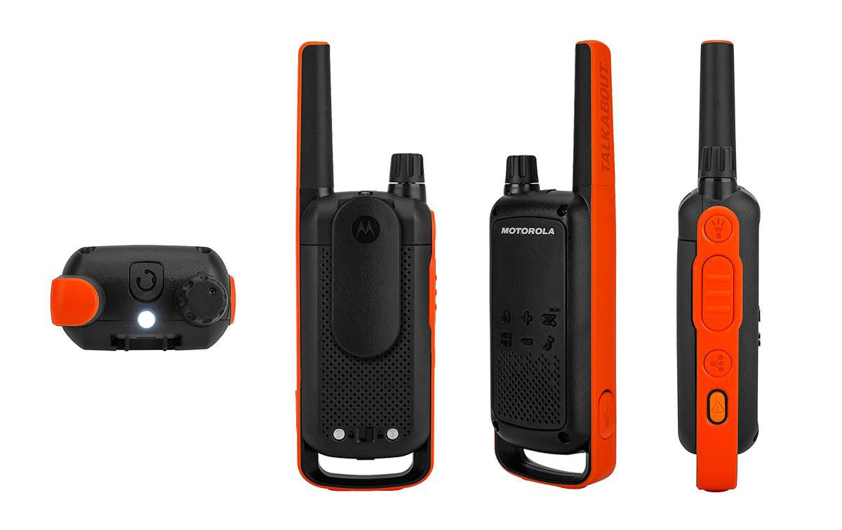 MOTOROLA TLKR T82-KIT 1 par de walkie-talkies sem licença + 2 auscultadores
