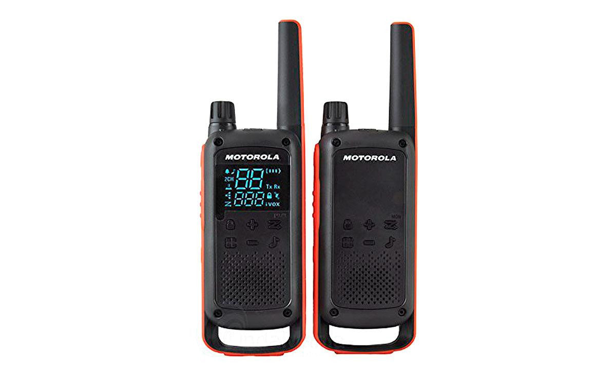 MOTOROLA TLKR T82-KIT 1 par de walkie-talkies sem licença + 2 auscultadores
