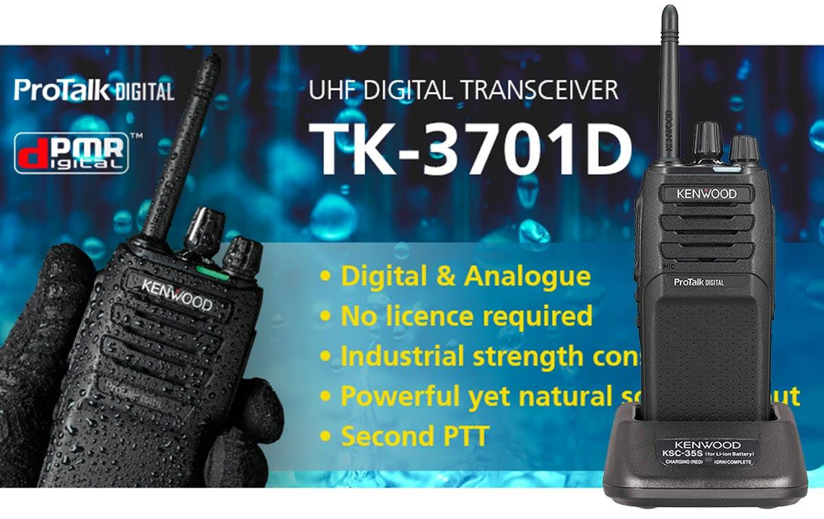 TK3701D KENWOOD Walkie-Talkie Analógico-Digital PMR446 Livre de Licença