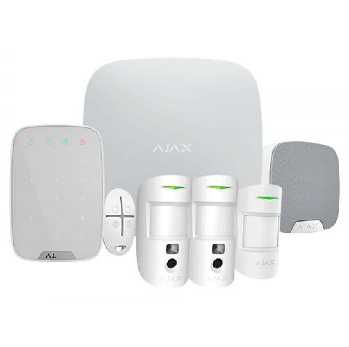 Professional alarm kit Certified Grade 2 Ethernet communication / dual SIM 4G Wireless 868 MHz Jeweller and Wings Ajax HUB