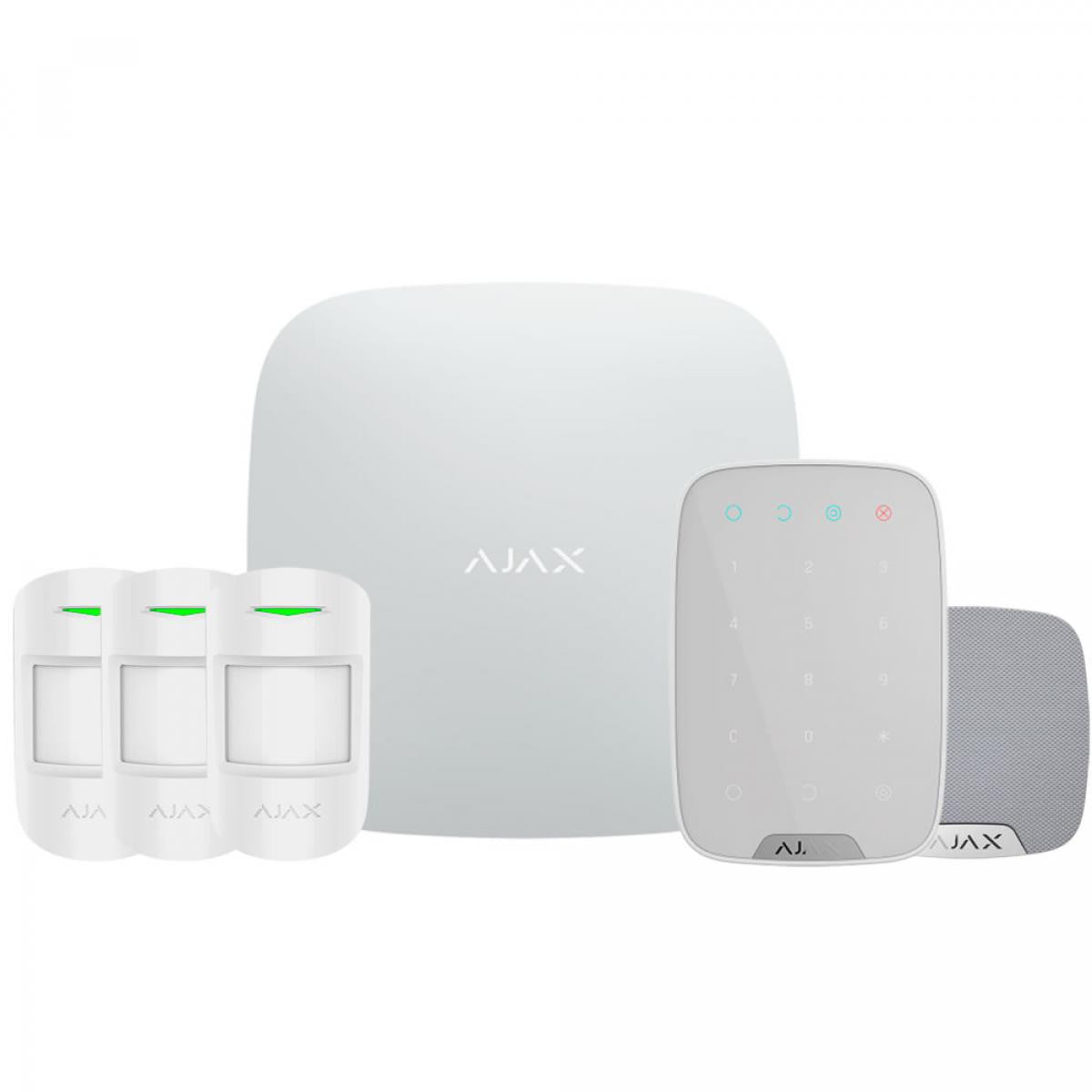 Kit de alarme profissional Grau 2 com certificação, comunicação Ethernet e GPRS, sem fios 868 MHz, para joalheiros, suporta até 100 dispositivos.