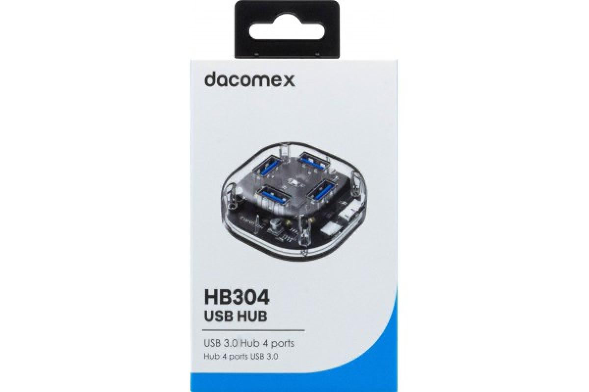 4 Port USB 3.0 Hub Transparent Square