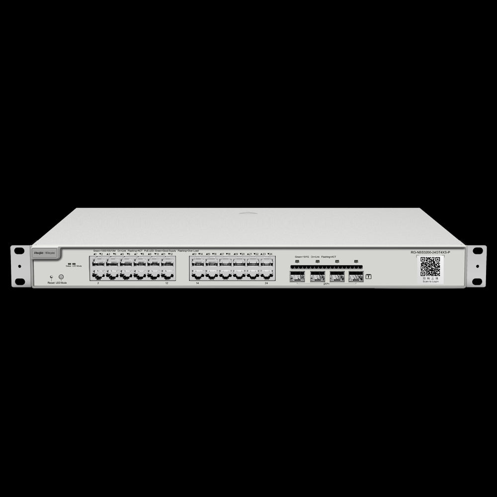 Reyee Switch PoE Cloud Capa 2 - 24 puertos PoE Gigabit+ 4 SFP+ 10Gbps  hasta 370W
