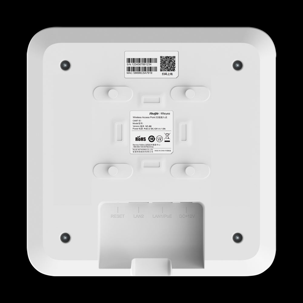 Ponto de acesso Wi-Fi 5 Reyee de 2,4 e 5 GHz com velocidades até 1300 Mbps