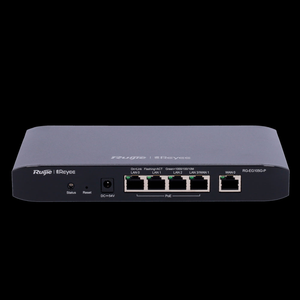 Controlador de router na nuvem Reyee com 5 portas RJ45 10/100/1000 Mbps e 4 portas PoE+ 802.3af/at / Potência máxima de 54 W