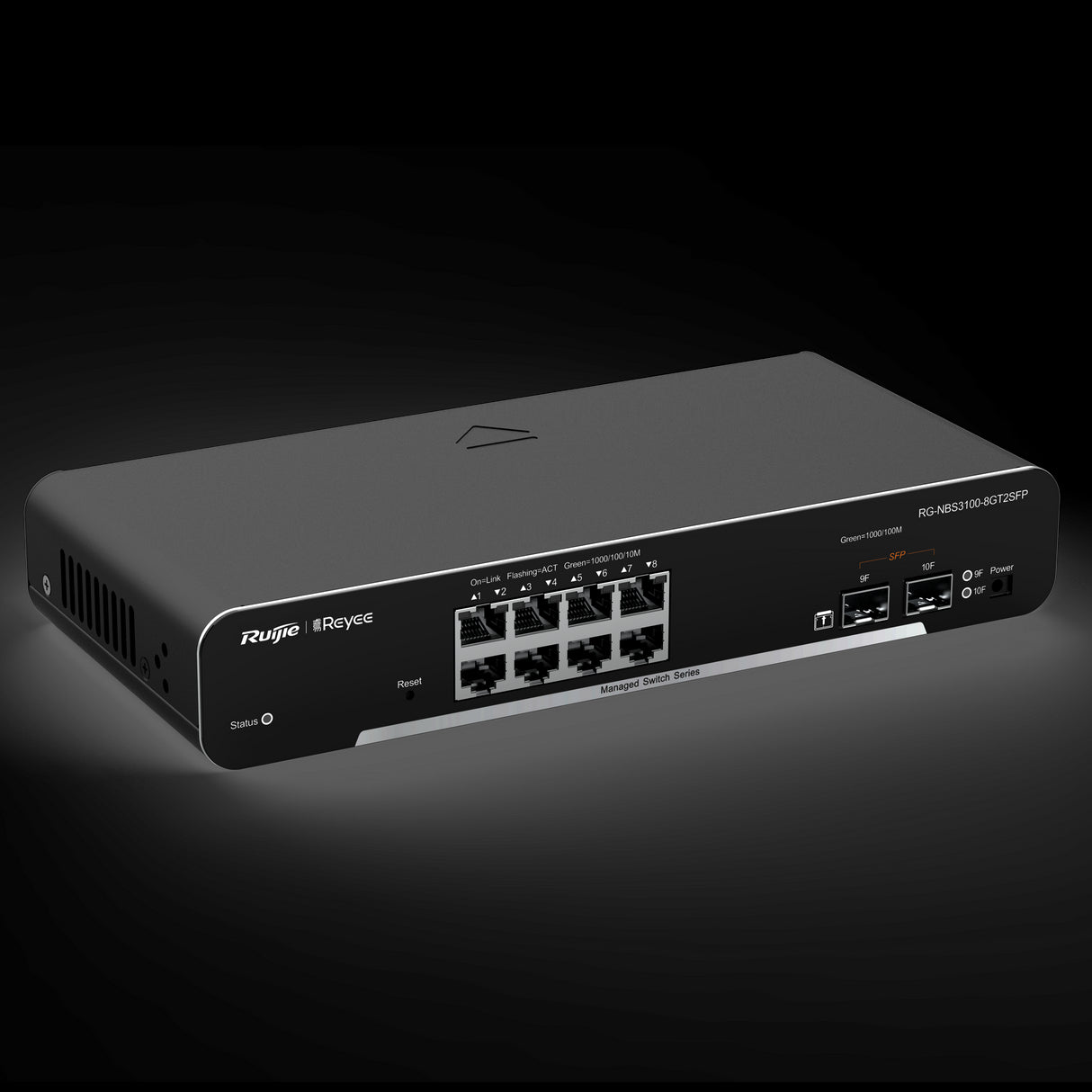 Switch de cloud Reyee de camada 2 Gigabit com 8 portas + 2 portas SFP Gigabit e velocidade de 10/100/1000 Mbps