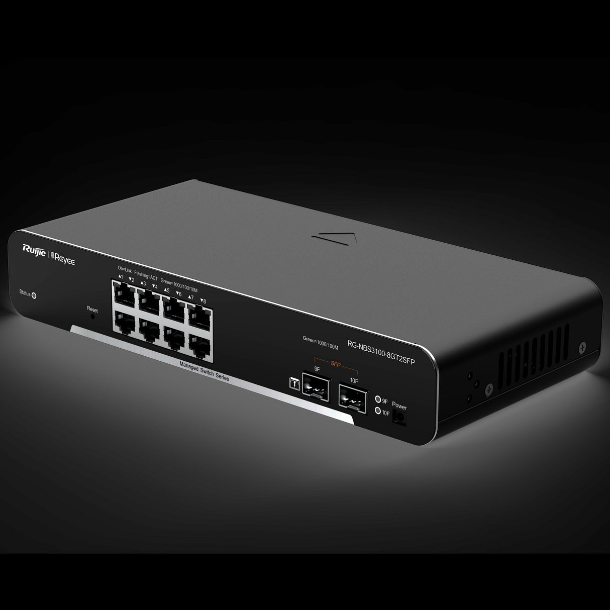 Switch de cloud Reyee de camada 2 Gigabit com 8 portas + 2 portas SFP Gigabit e velocidade de 10/100/1000 Mbps