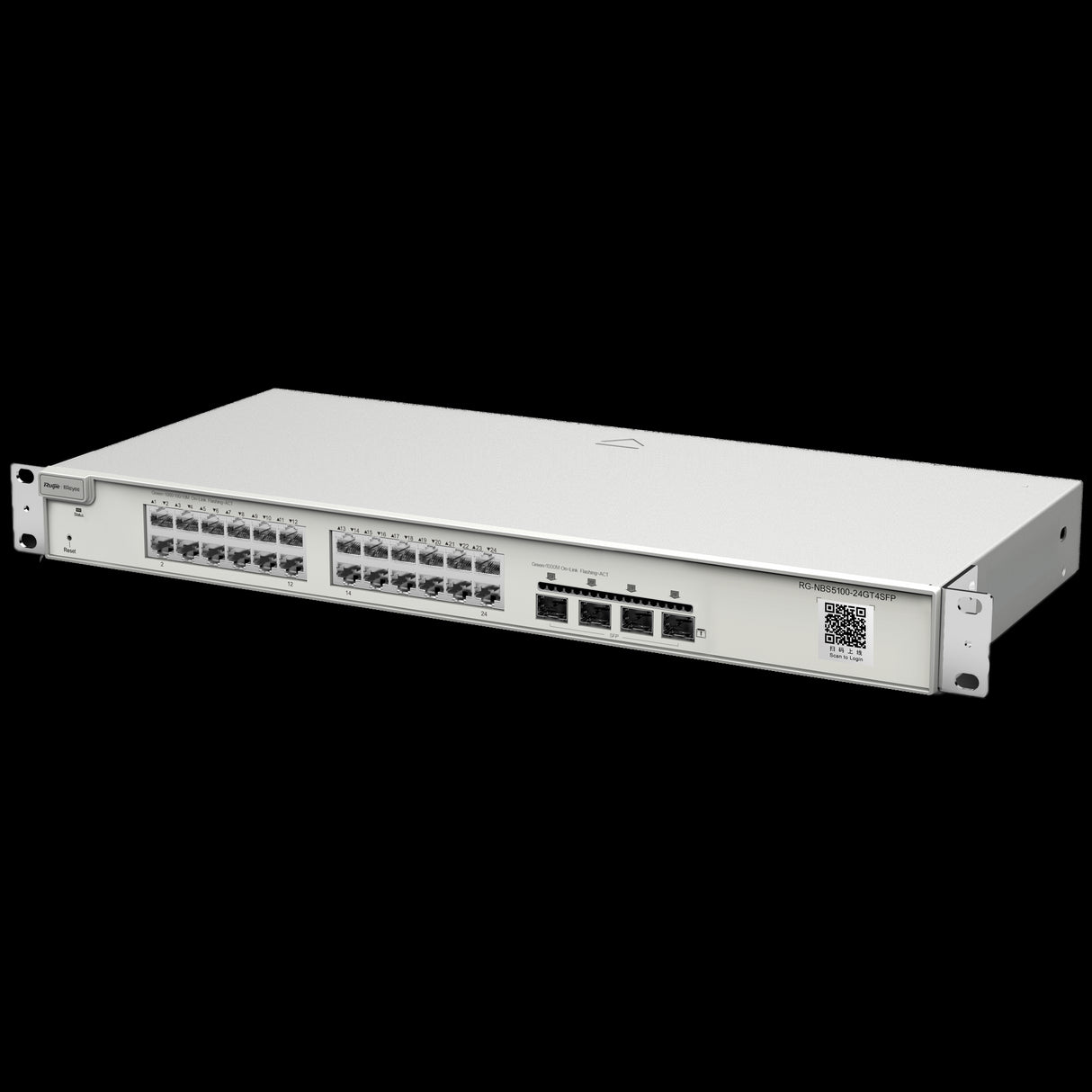 Switch cloud Reyee Layer 2+ com 24 portas Gigabit RJ45 e 4 portas Gigabit SFP, gerido L2+