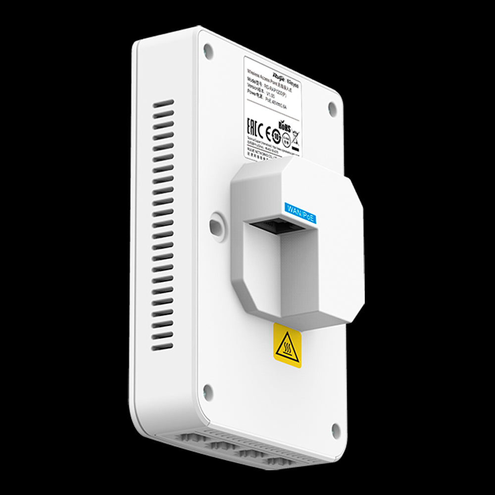 Ponto de acesso Wi-Fi 5 omnidirecional Reyee com 4 portas gigabit e velocidades até 1267 Mbps.