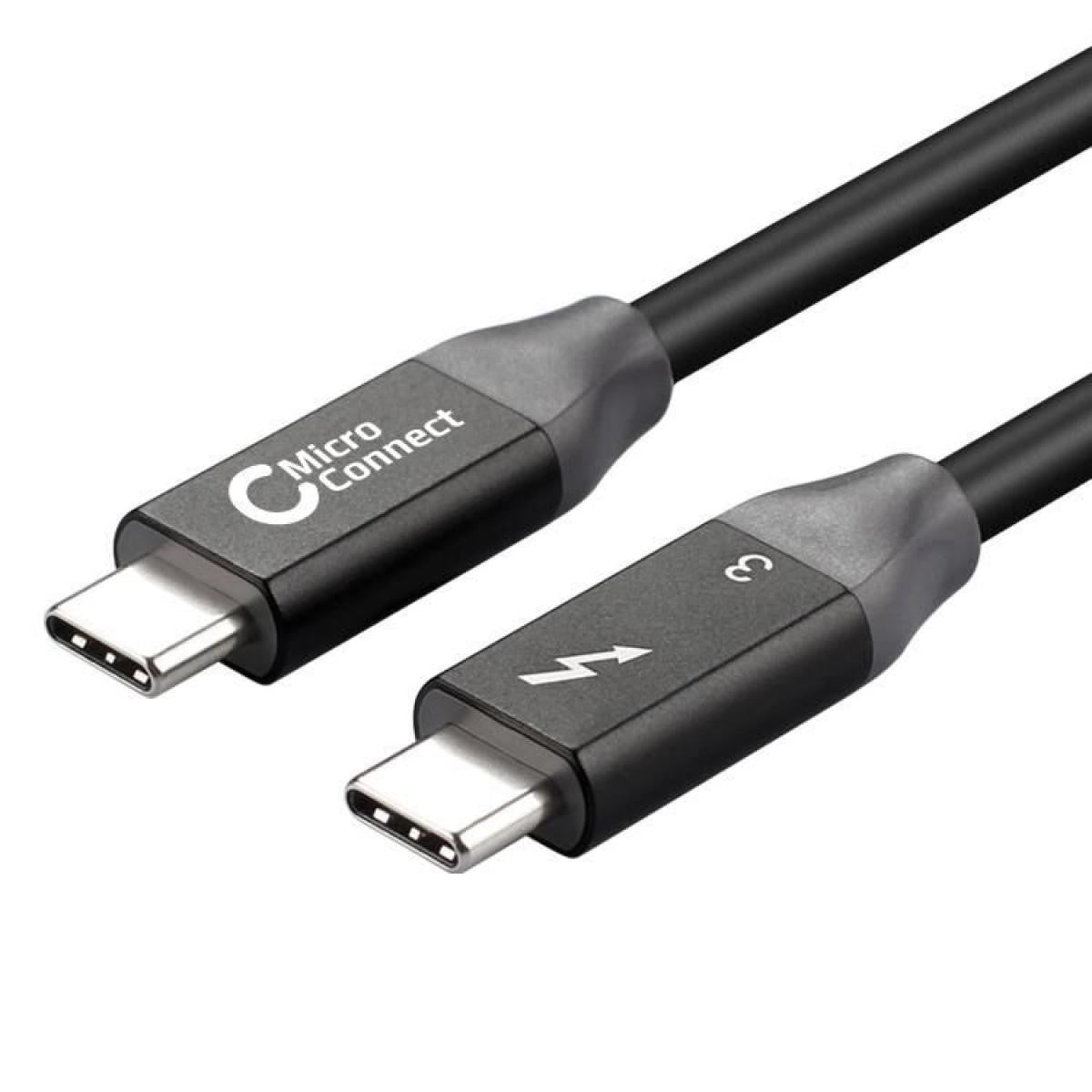 Thunderbolt 3 cable, male to male, 1m | 20 Gbits/s | 100W | 4K60Hz | Black