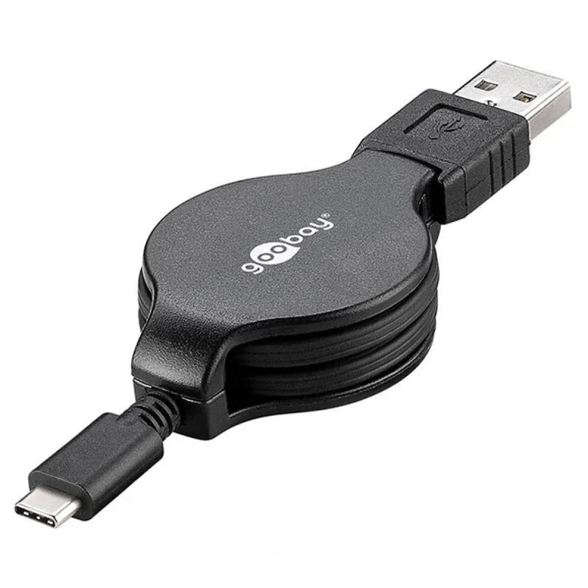 Cabo USB-C™ retrátil de 1 metro para carregamento e sincronização