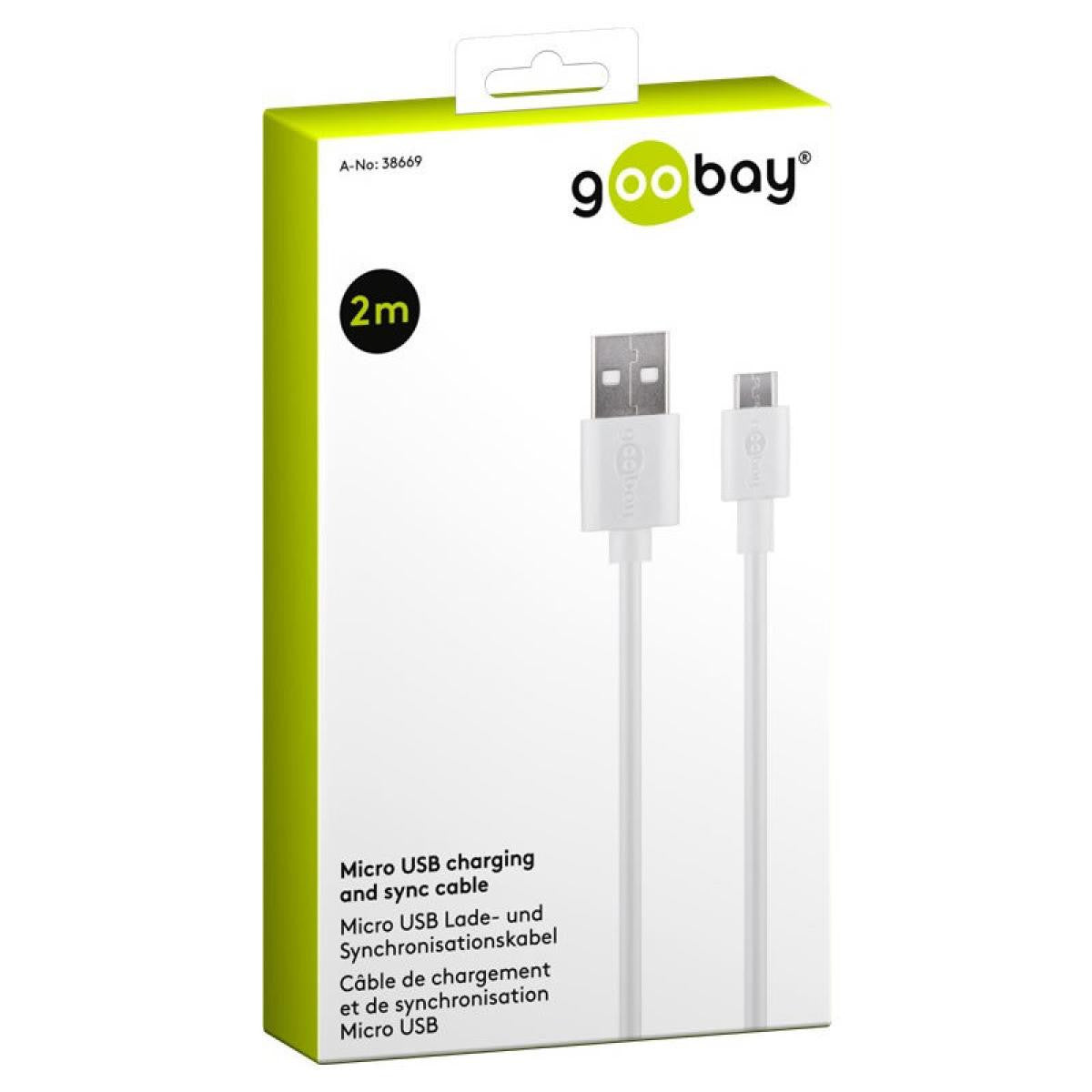 Micro USB charging and sync cable in box
