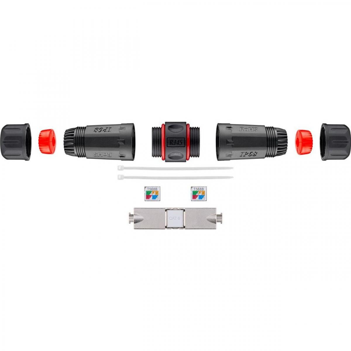 Empalmador aereo de cable LAN exterior (IP68), CAT 6 UTP sin blindaje