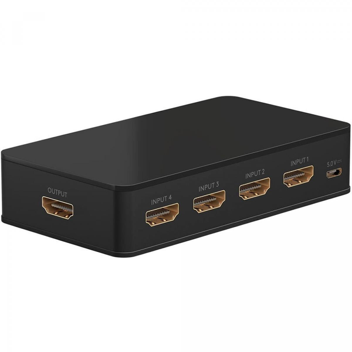Comutador manual HDMI™ 4 para 1, resolução 4K a 60 Hz, preto