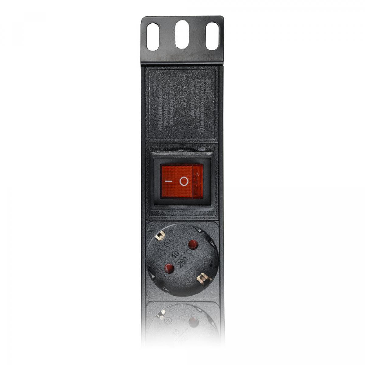 19" rack power strip with 6 multiple power outlets with switch and 2m cable