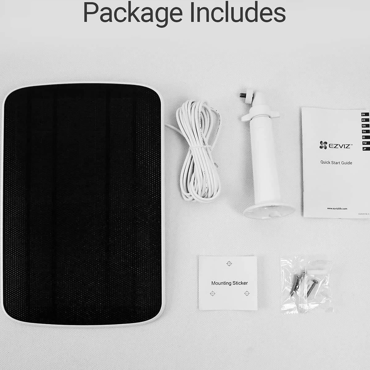 EZVIZ Solar Panel Compatible Only for Outdoor Battery Security Cameras with 4m Cable