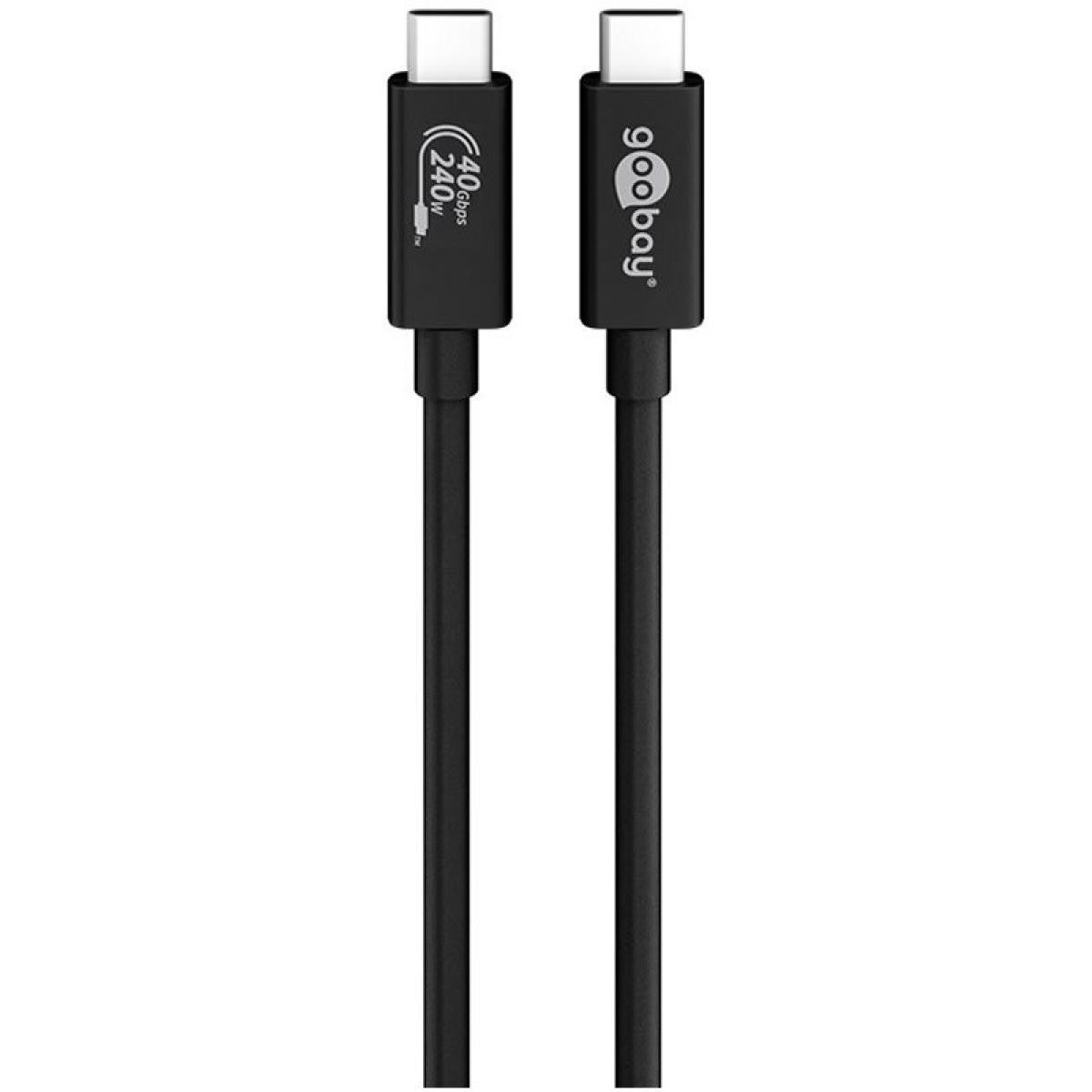 Cabo USB-C™ para sincronização e carregamento, 240 W, USB 4.0™ Gen 3 x 2, 0,7 m de comprimento - Preto