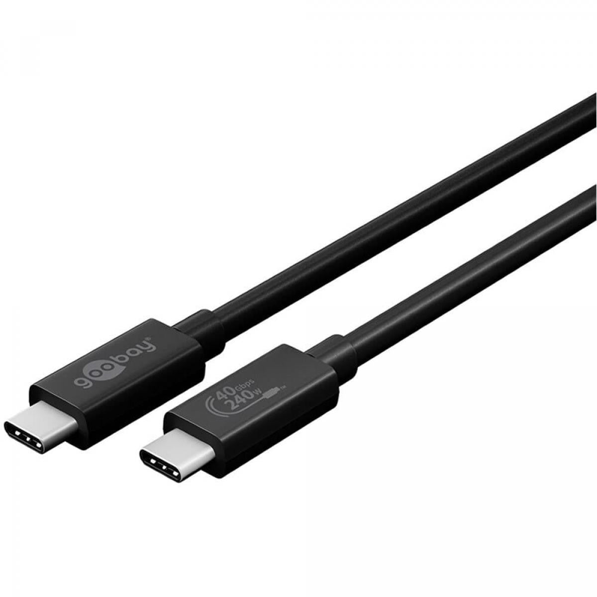 Cabo USB-C™ para sincronização e carregamento, 240 W, USB 4.0™ Gen 3 x 2, 0,7 m de comprimento - Preto
