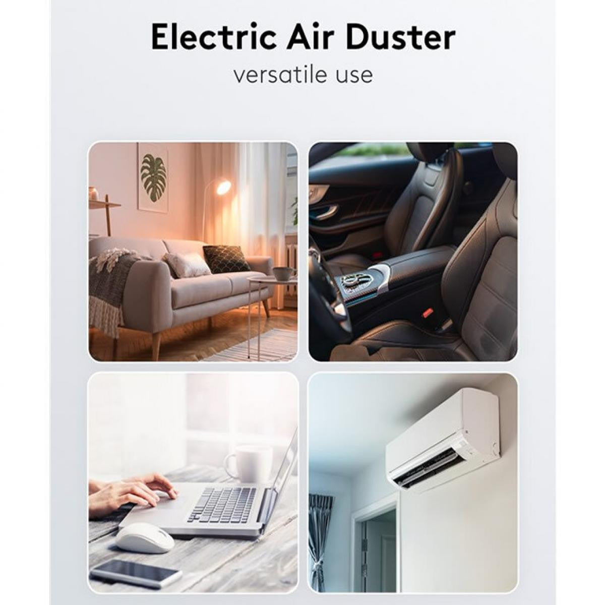 Electric air blower | 3 levels | 5 nozzles | for contactless cleaning of PC accessories and household items