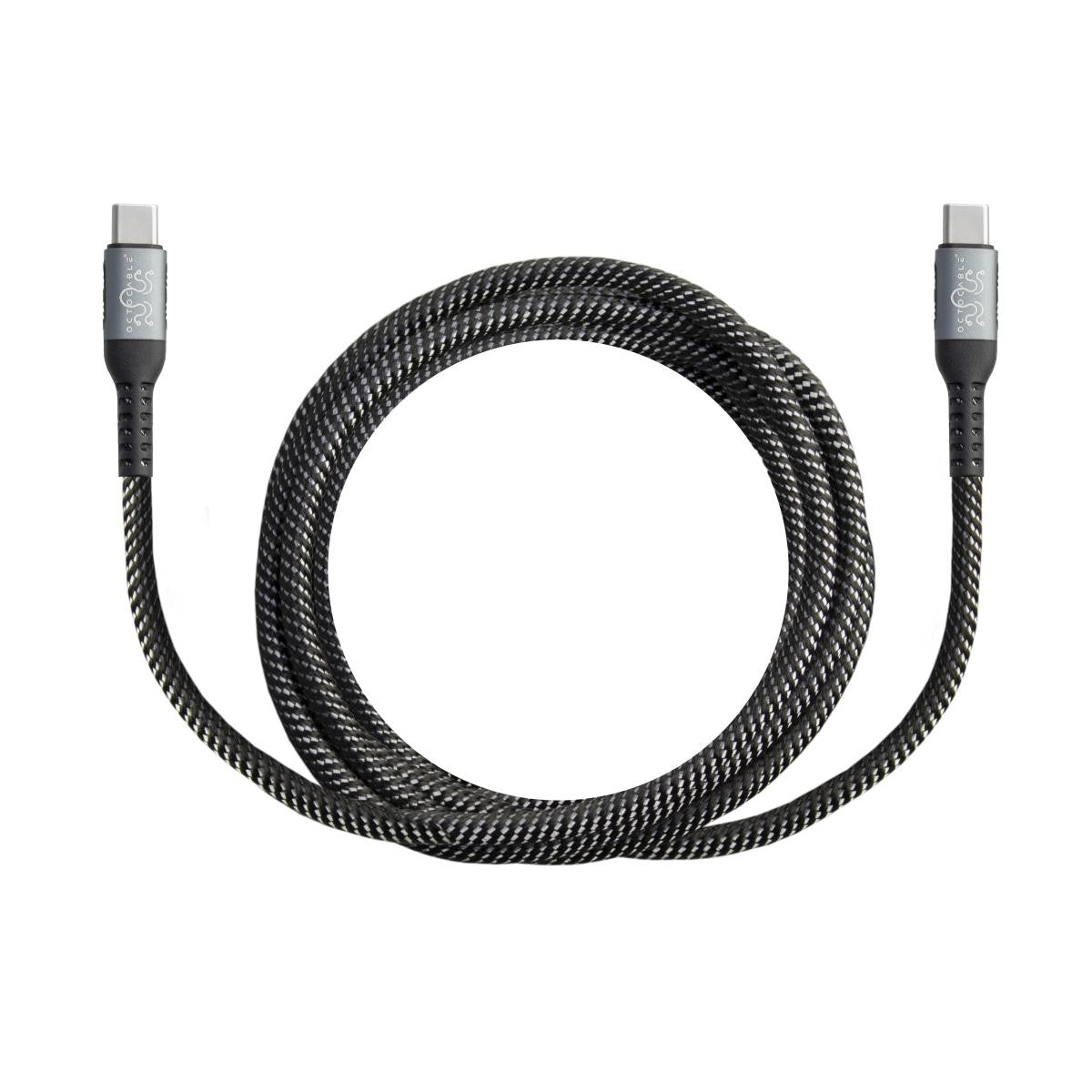 OctoCable - Cabo USB-C Macho/Macho com Revestimento entrançado em Nylon
