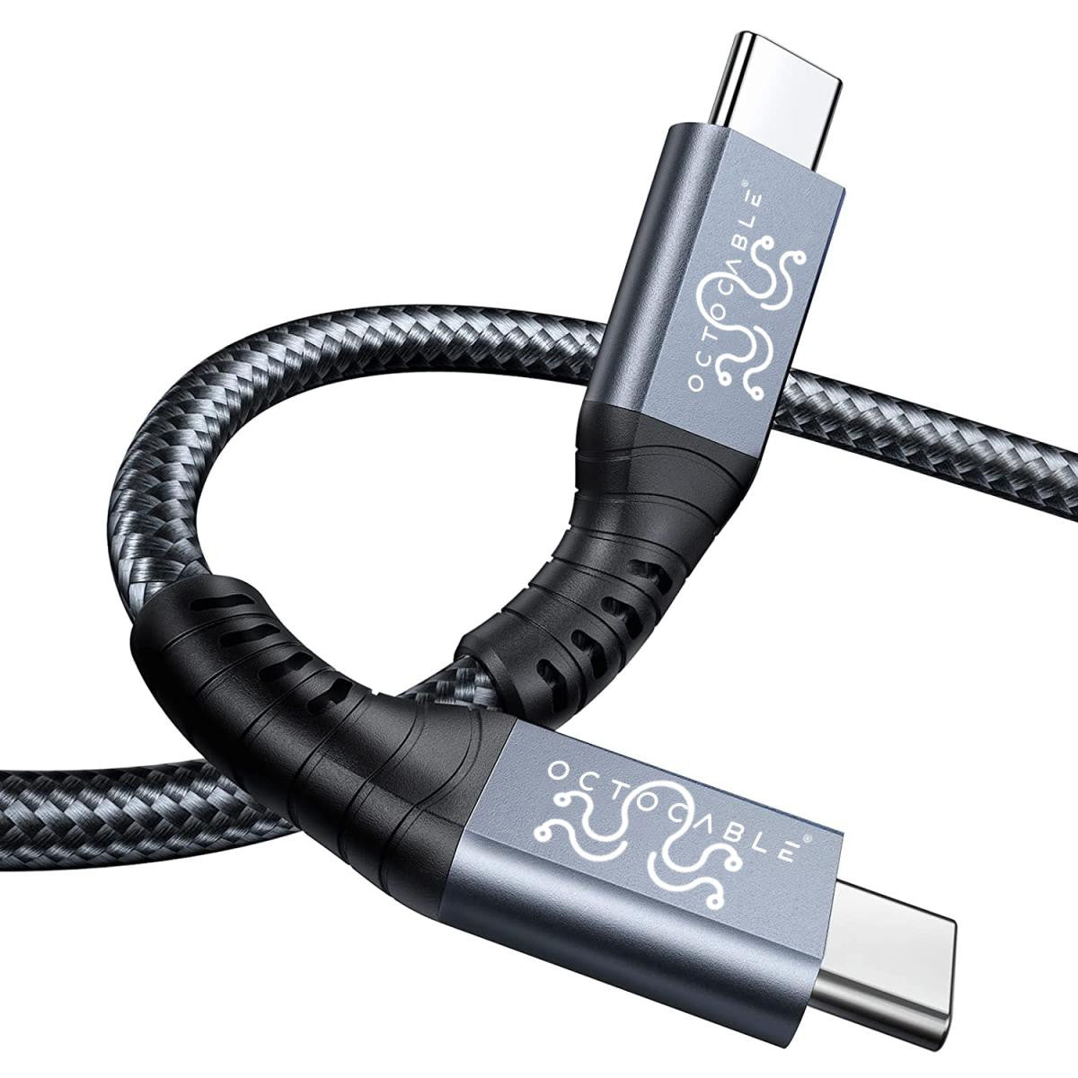 OctoCable - Cabo USB-C Macho/Macho com Revestimento entrançado em Nylon