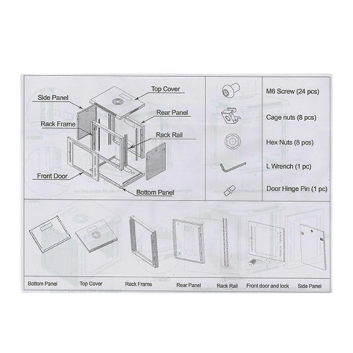 19" wall rack cabinet up to 4U | Up to 60 kg load | With ventilation and cable gland | Fan - Power strip included