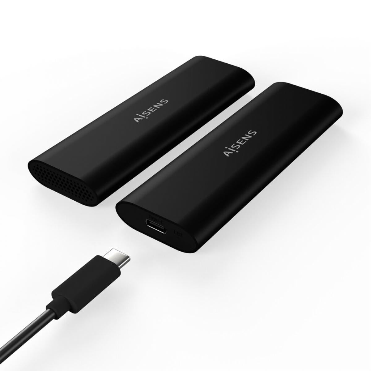 Caixa exterior M. 2 (NGFF) | Para SSD M.2 SATA/NVMe com USB 3.1 Gen2 | Preta