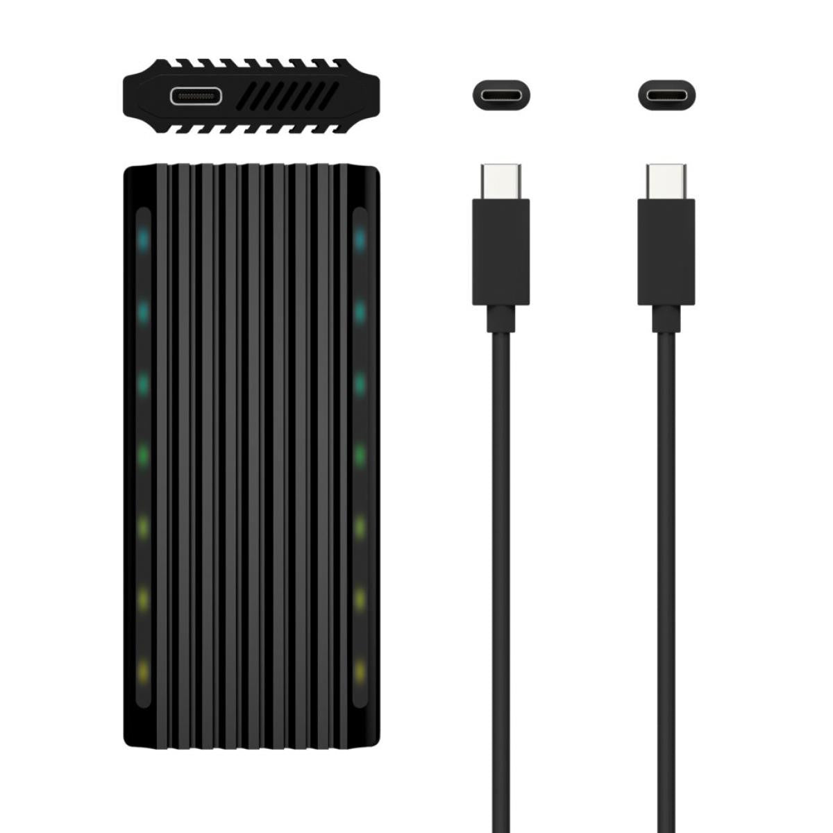 M.2 External Box (NGFF) | For M.2 SATA/NVME SSD to USB3.1 GEN2 | Black