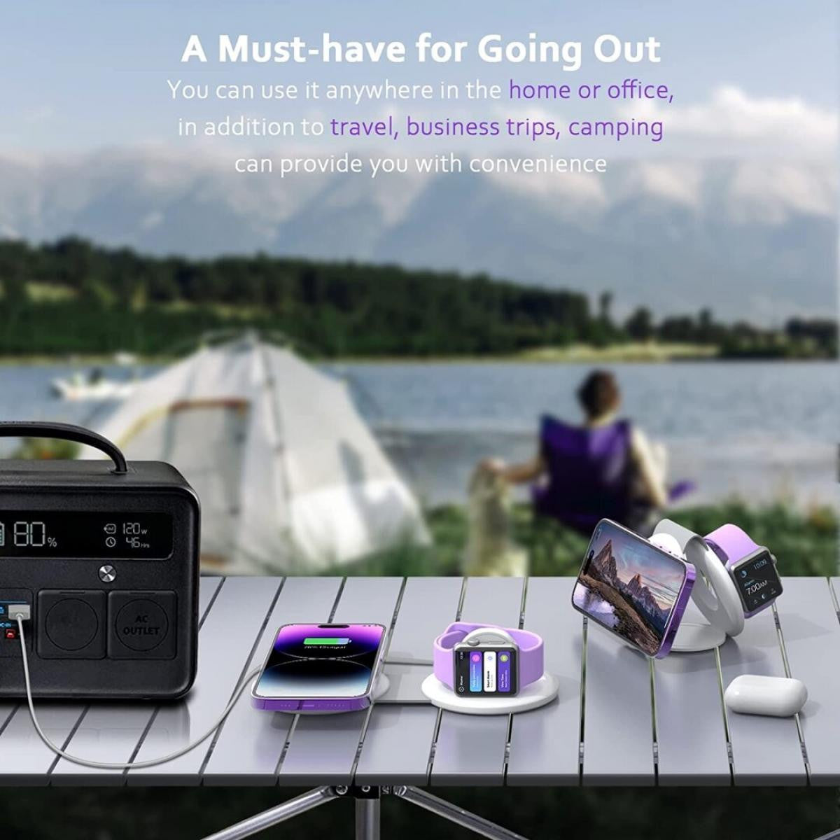 2 IN 1 WIRELESS CHARGING SYSTEM | FOR PHONE+WATCH QI | MAX 18W | WHITE