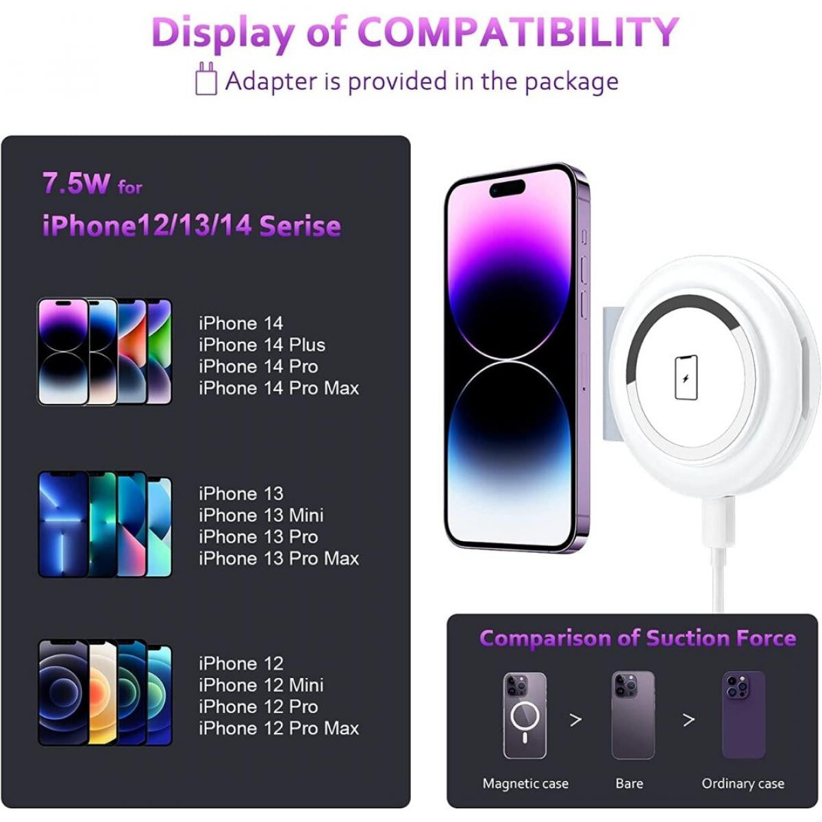 2 IN 1 WIRELESS CHARGING SYSTEM | FOR PHONE+WATCH QI | MAX 18W | WHITE