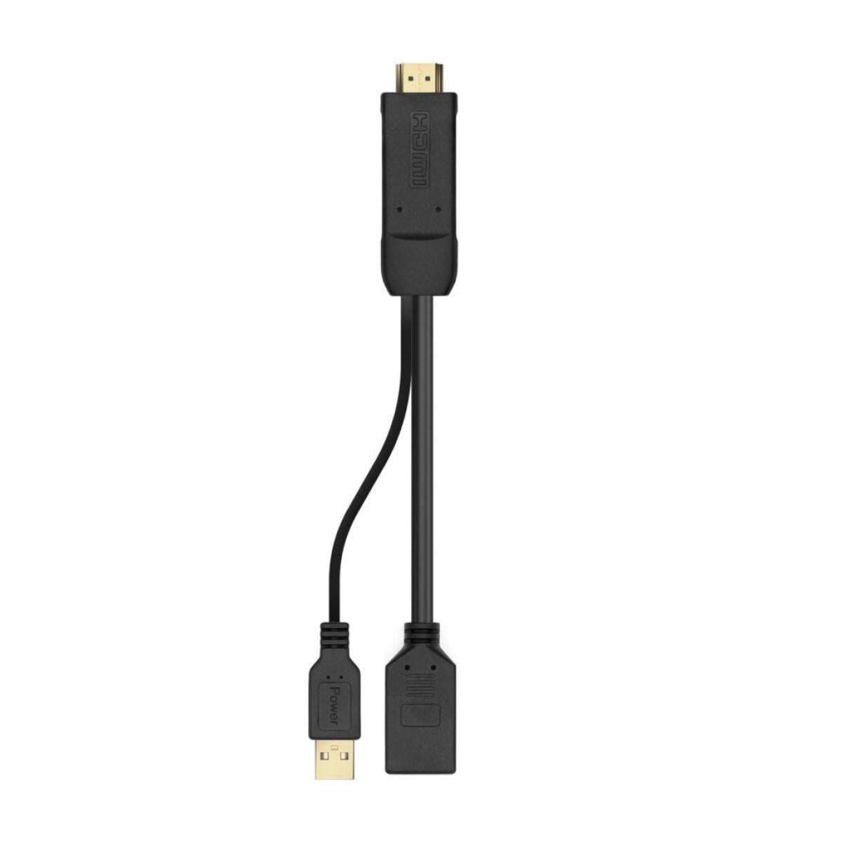 HDMI 2.0 + USB Power to DISPLAYPORT V1.2 Active Converter, HDMI/M-USB/M-DP/H, Black, 10CM