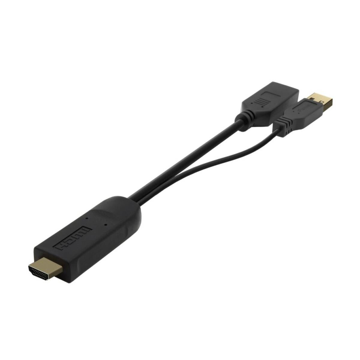 HDMI 2.0 + USB Power to DISPLAYPORT V1.2 Active Converter, HDMI/M-USB/M-DP/H, Black, 10CM